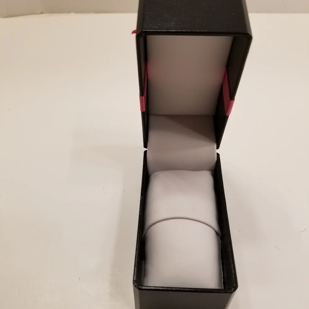🔻REDUCED❣Sleek Black Rectangular Gift Box Pink Bow Watch Bracelet Necklace Pill